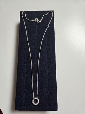 Pandora cubic zirconia silver necklace